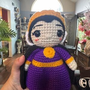 Purple and Black Crochet Doll